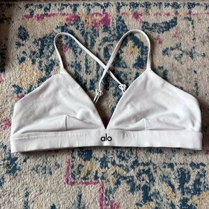 ALO Yoga Splendor Sports Bra White Seamless Bralette - Size Large